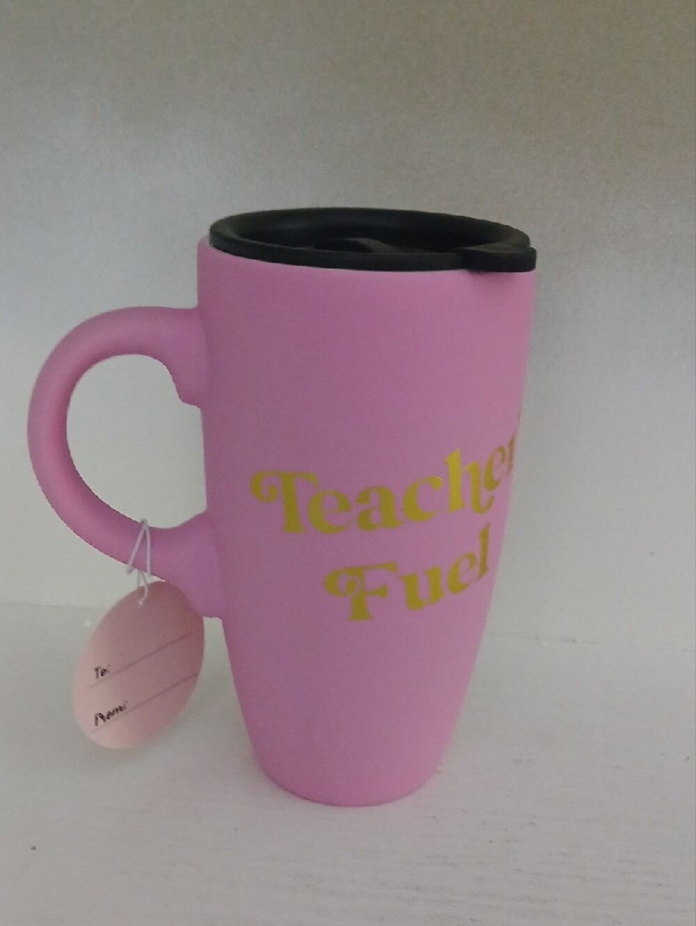 'Teacher Fuel' Pink Travel Mug - Picture 2 of 2